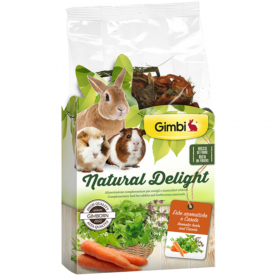 Натурално лакомство за гризачи GIMBI NATURAL DELIGHT AROMATIC HERBS WITH CARROTS 100гр. с ароматни билки и моркови